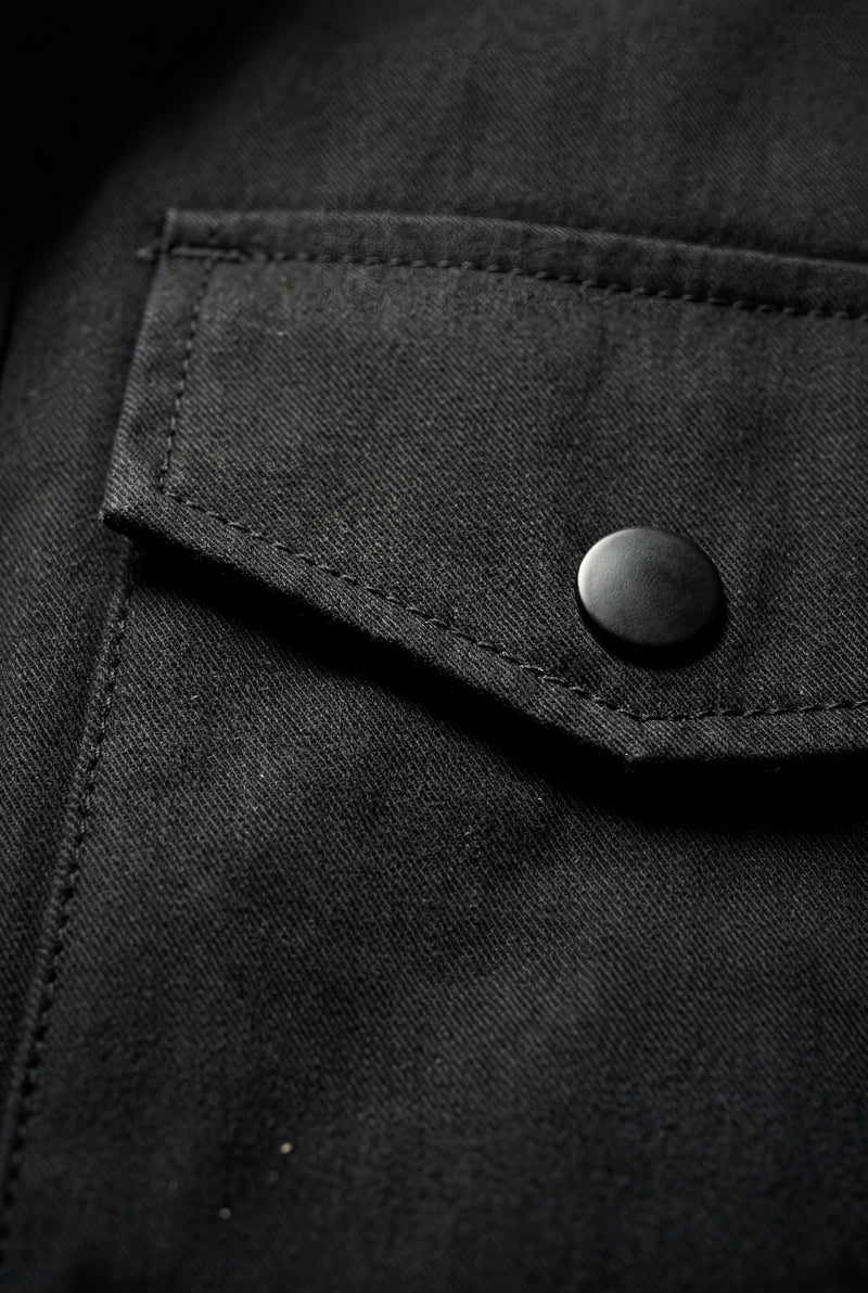 Black Structured Utility Field Jacket with Classic Collar - Transitional jacket - Photo 10