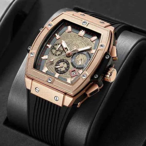 Textured Dial Rectangular Chronograph Dress Watch - Chronograph dress watches - Photo 6