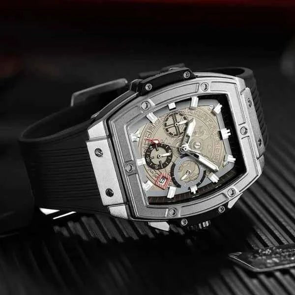 Textured Dial Rectangular Chronograph Dress Watch - Chronograph dress watches - Photo 7