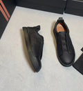 Black Textured Slip-on Low Top Sneakers - Photo 11