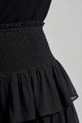 Black Tiered Ruffle Smocked Waist Mini Skirt - Ruffled skirt - Photo 7
