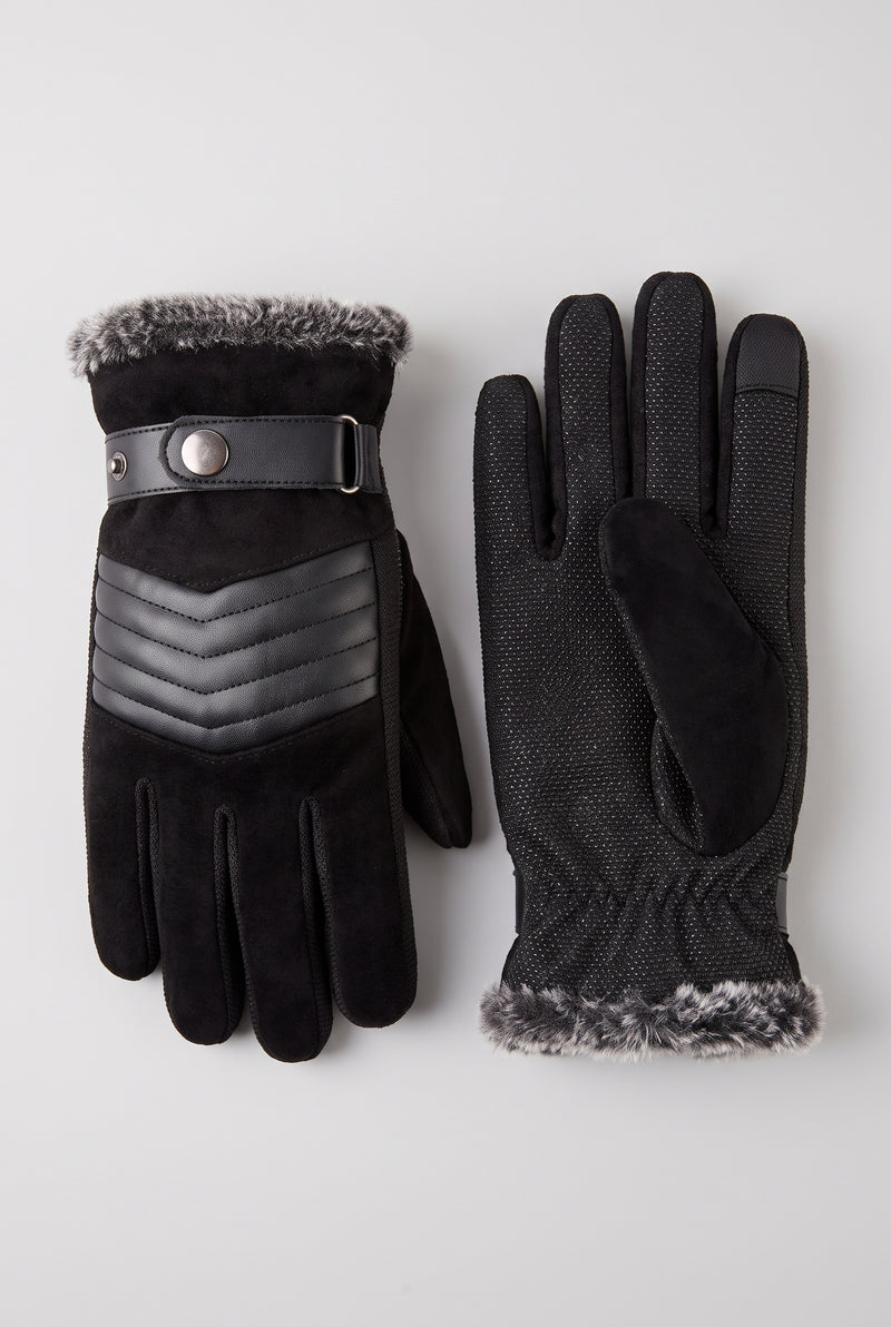 Touchscreen Winter Gloves in Black — studio front