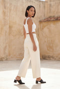 White Wide Leg Office Trousers - Wide leg trousers - Photo 20