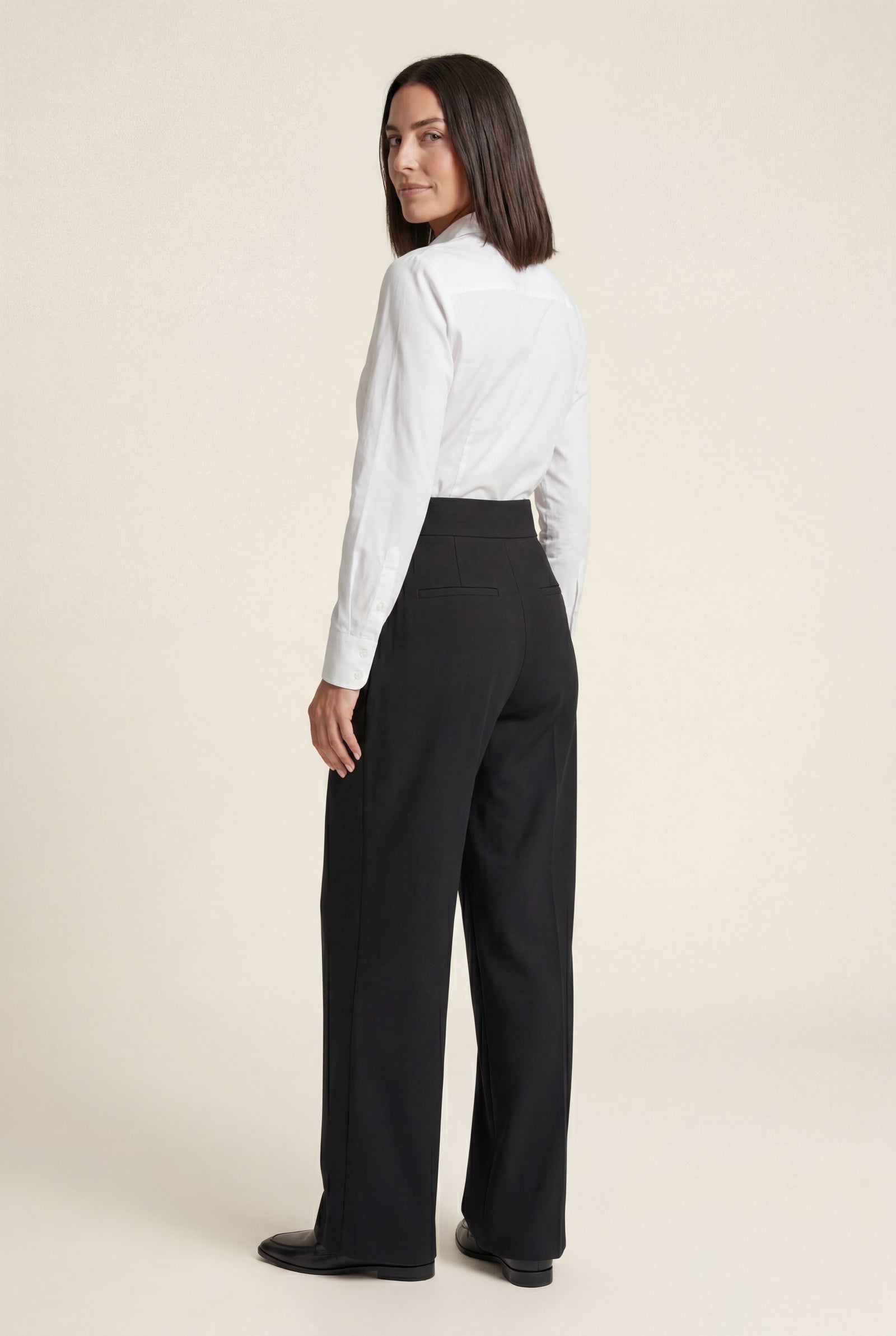 Black Wide Leg Office Trousers - Wide leg trousers - Photo 3