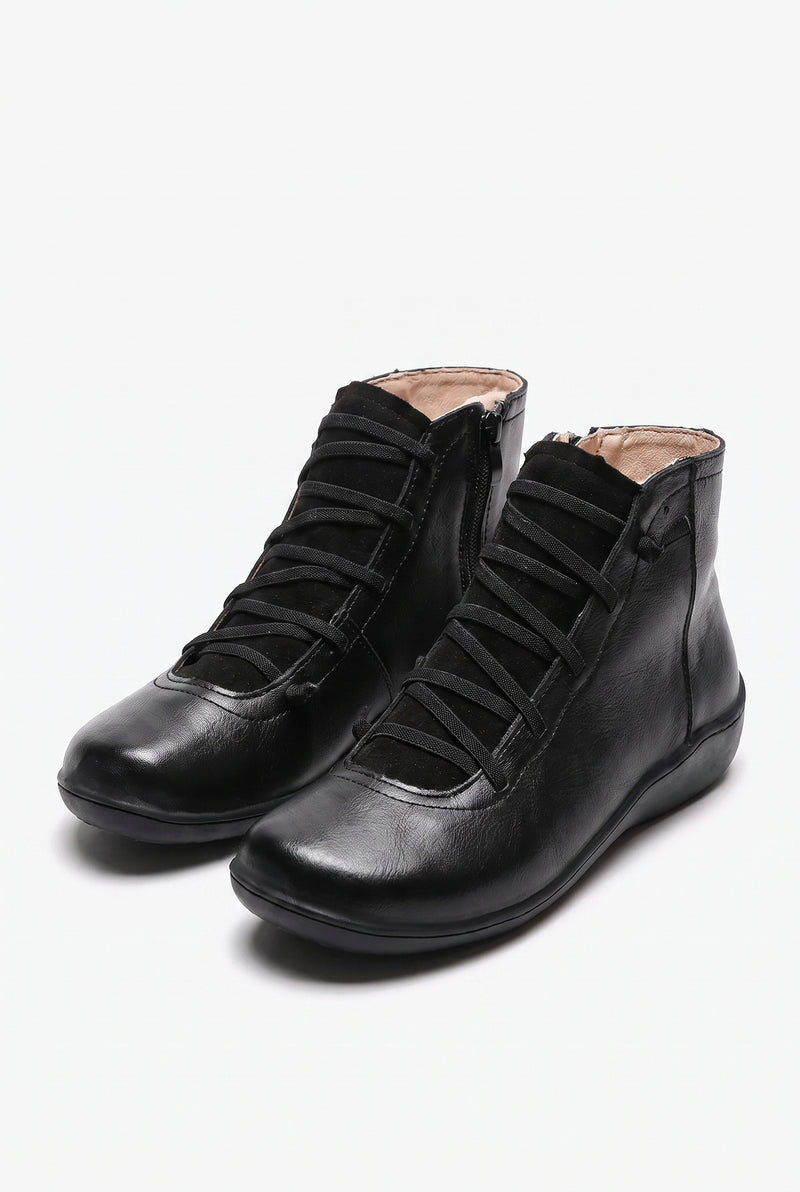 Women's Ankle Boots Lace-Up Waterproof in Black — primary product