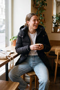 Women's Hooded Jacket Belted in Black — lifestyle cafe