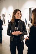 Women's Jacket Short Zip in Black — lifestyle secondary