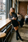 Women's Over-the-Knee Boots Draped in Black — lifestyle 2
