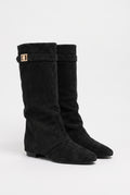 Women's Over-the-Knee Boots Draped in Black — primary product