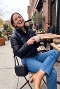 Women's Puffer Jacket High Collar Cropped in Black — weekend brunch
