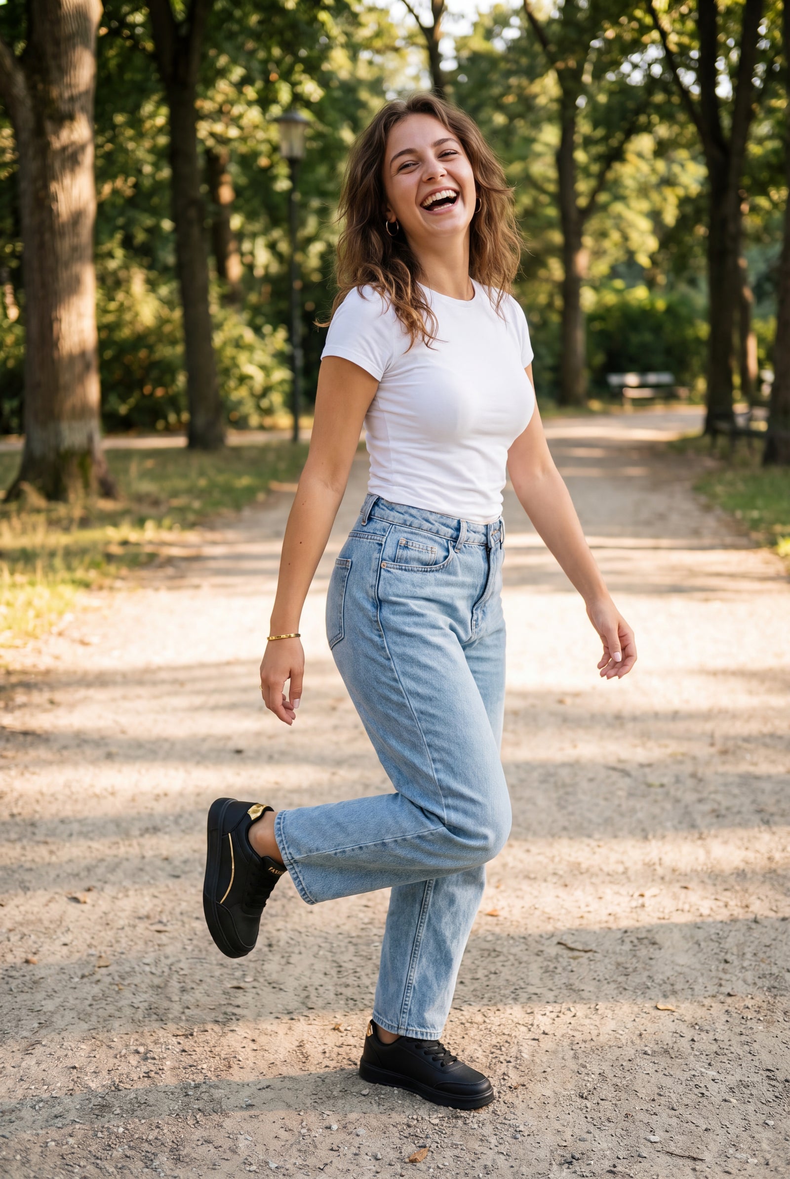 Women's Sneakers Low Top Soft Sole in Black — ugc friend snapshot