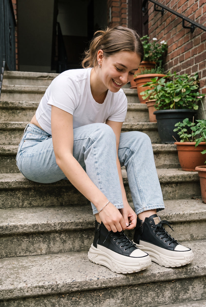 Women's Sneakers Platform in Black — secondary