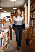 Women's Sweater Ombre Relaxed Fit in Black — lifestyle shot