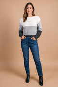 Women's Sweater Ombre Relaxed Fit in Black — studio shot