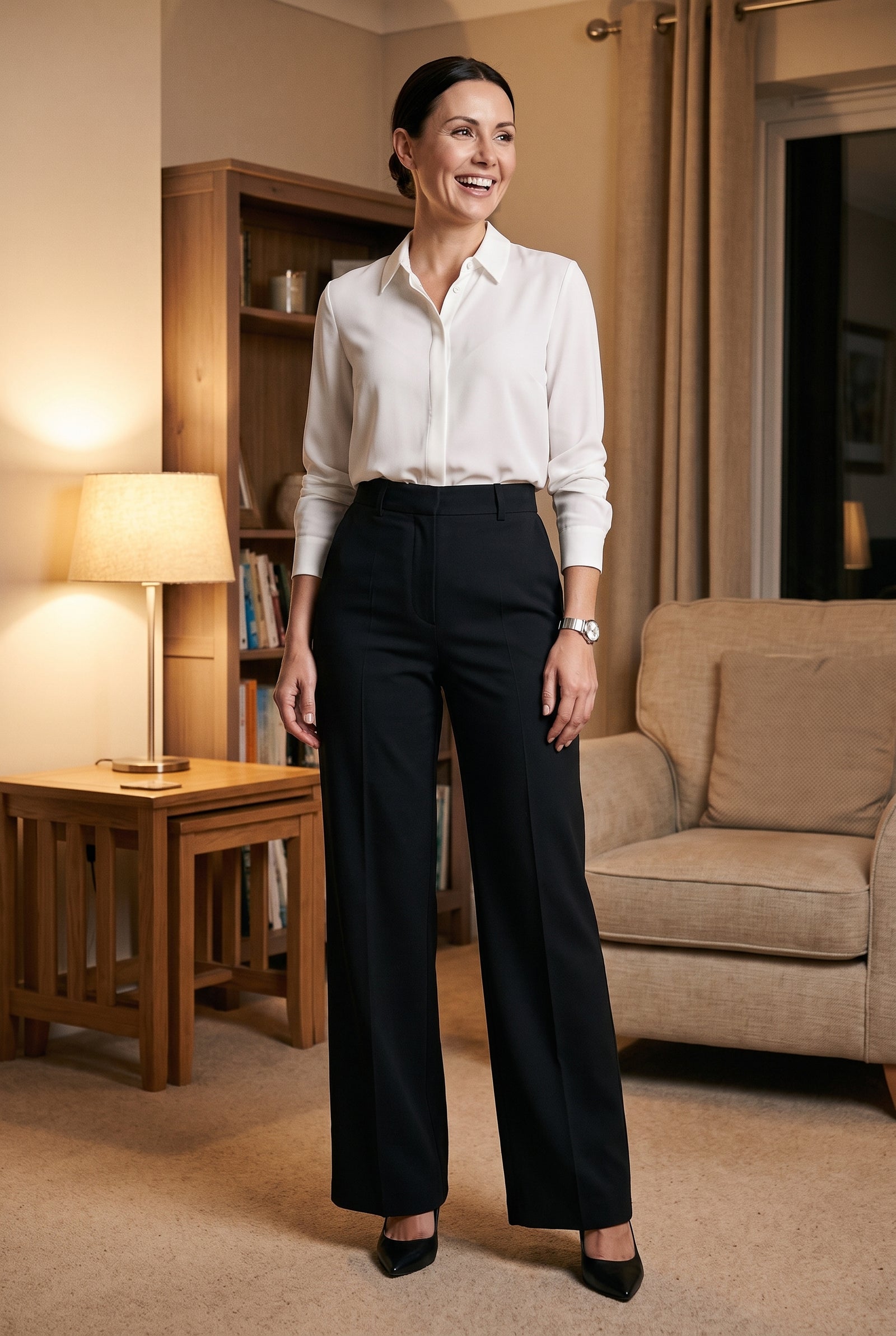 Women's Trousers High Waist in Black — ugc candid
