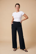 Women's Trousers High Waist Wide Leg in Black — studio primary