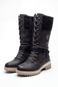 Women's Winter Boots Lace-Up High-Rise in Black — product packshot