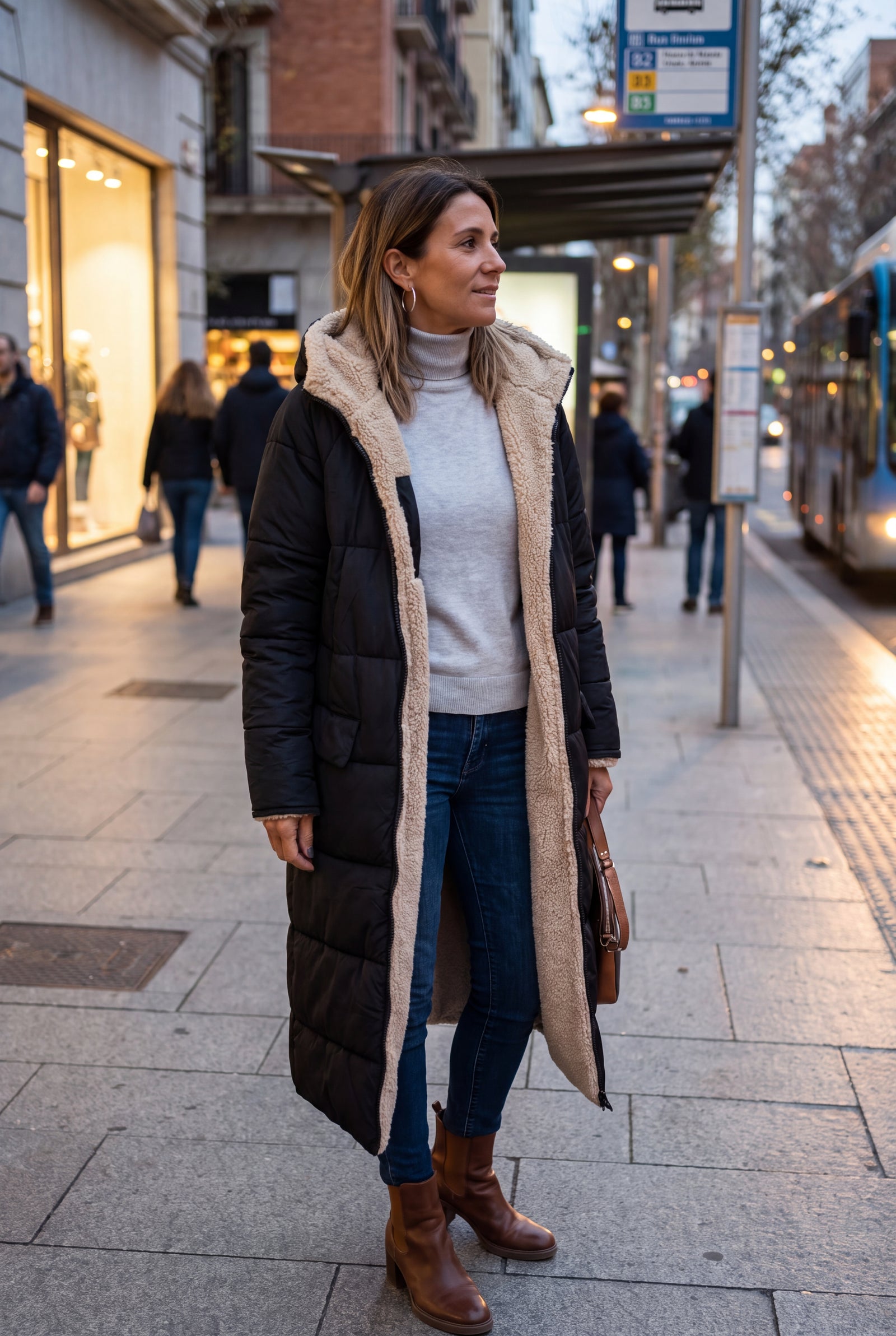 Women's Winter Jacket Long Silhouette in Black — lifestyle ugc
