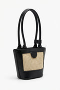 Black Women's Black Structured Mini Tote Bag with Pocket - Tote bags - Photo 1