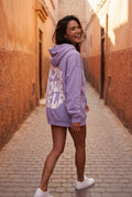 Purple Women's Bold Back Print Loose Fit Hoodie - Photo 5