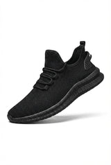 Black Women's Breathable Chunky Sole Lightweight Lace-Up Sneakers - Casual shoes - Photo 1
