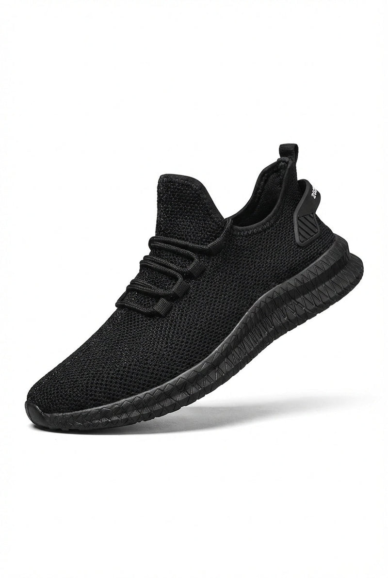 Black Women's Breathable Chunky Sole Lightweight Lace-Up Sneakers - Casual shoes - Photo 1