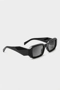 Black Women's Chunky Rectangular Cat Eye Sunglasses - Photo 1