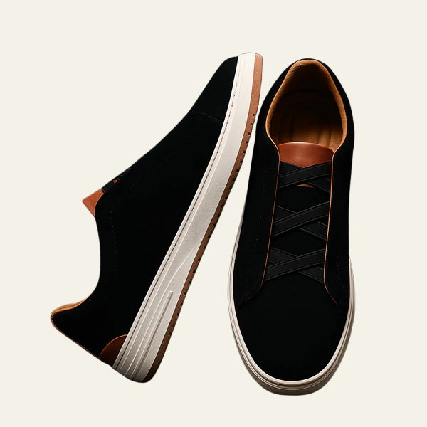 Women's Elastic Band Slip-On Sneakers with Contrast Sole - Photo 4