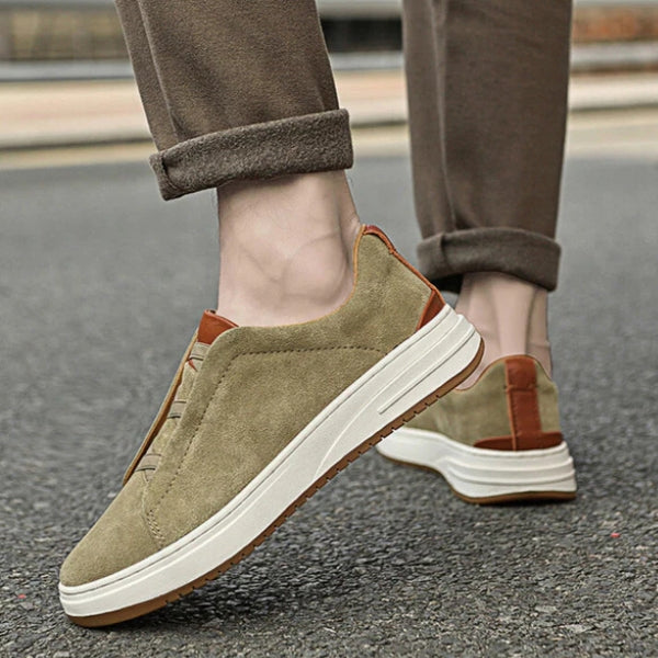 Women's Elastic Band Slip-On Sneakers with Contrast Sole - Photo 6