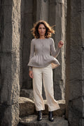 Taupe Women's Ribbed Button-Front Peplum Cardigan - Cardigans - Photo 13