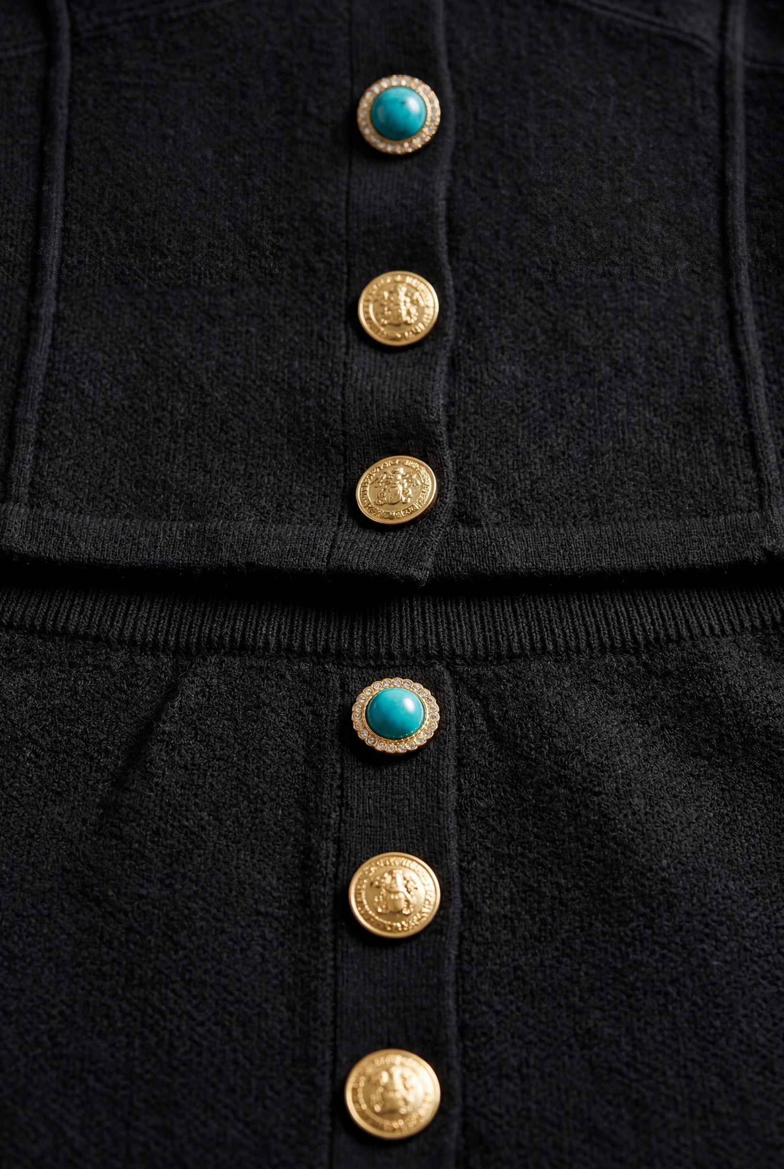 Black Women's Tailored Button-Front Cardigan and Skirt Set - Cardigan skirt set - Photo 3