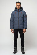 Blue Adjustable Hood Insulated Parka Jacket with Zip Pockets - Insulated jackets - Photo 9