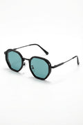 Blue Blue Gradient Geometric Hexagonal Frame Sunglasses - Photo 1