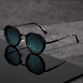 Blue Gradient Geometric Hexagonal Frame Sunglasses - Photo 2