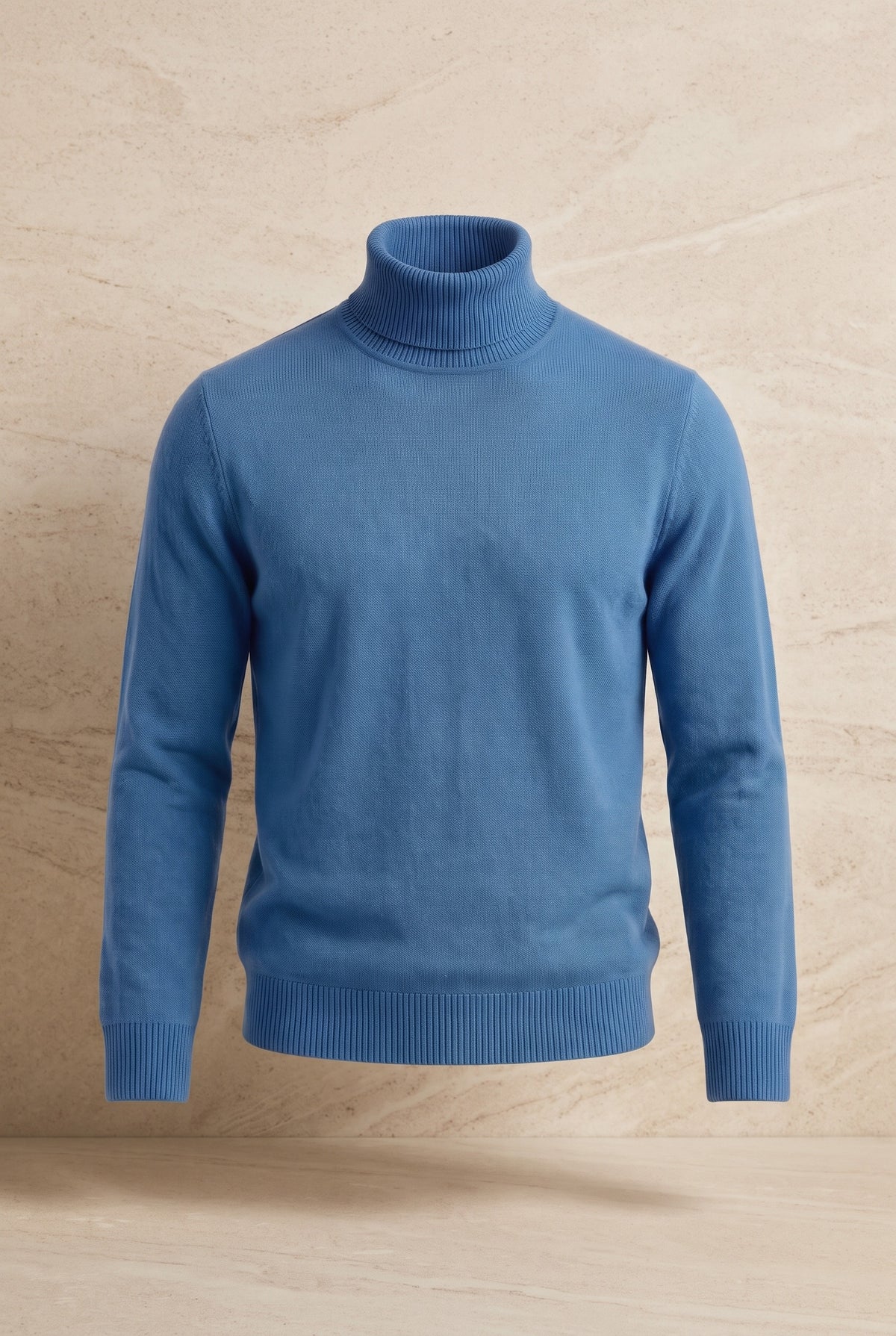 Cashmere Turtleneck Sweater in Blue — Stilenza main image