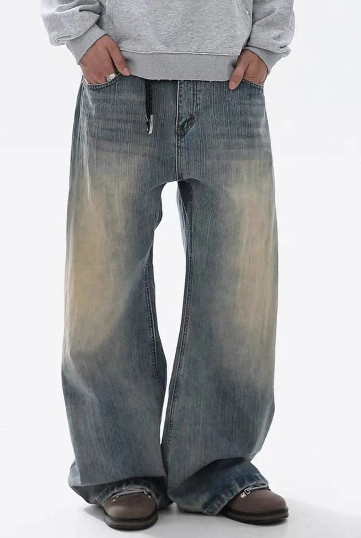 Denim Bootcut Jeans in Blue — detail