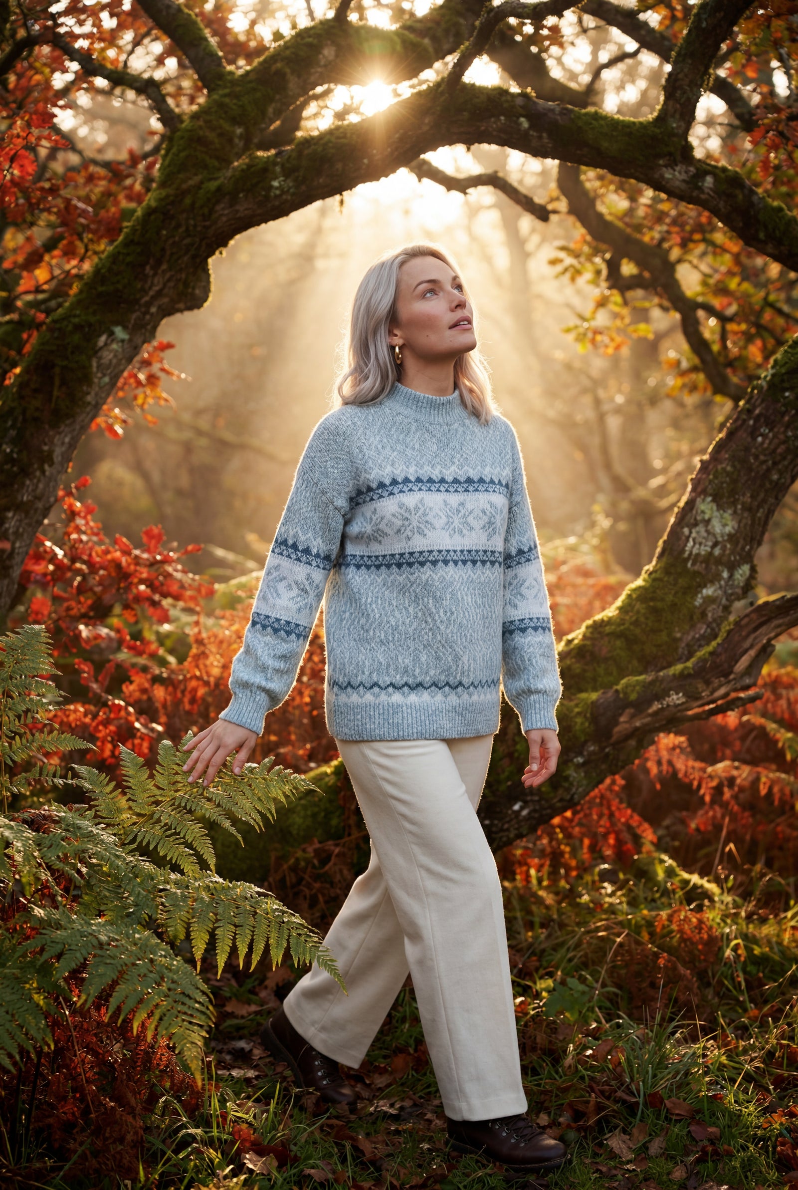 Blue Fair Isle Snowflake Relaxed Holiday Sweater - Photo 14