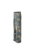 Floral Wide-Leg Jeans in Blue — side