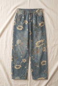 Floral Wide-Leg Jeans in Blue — Stilenza main image