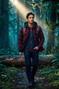 Red Large Check Pattern Hooded Flannel Jacket - Hooded jackets - Photo 11