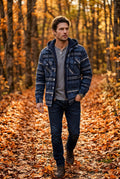 Blue Large Check Pattern Hooded Flannel Jacket - Hooded jackets - Photo 18