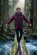 Red Large Check Pattern Hooded Flannel Jacket - Hooded jackets - Photo 19