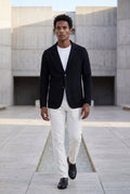 Black Lightweight Unstructured Slim Fit Casual Blazer - Photo 12