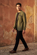 Dark Green Lightweight Unstructured Slim Fit Casual Blazer - Photo 13