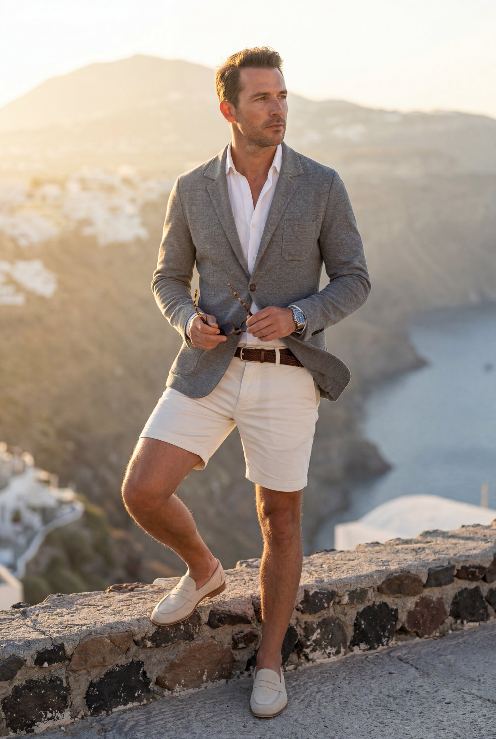 Light Gray Lightweight Unstructured Slim Fit Casual Blazer - Photo 18