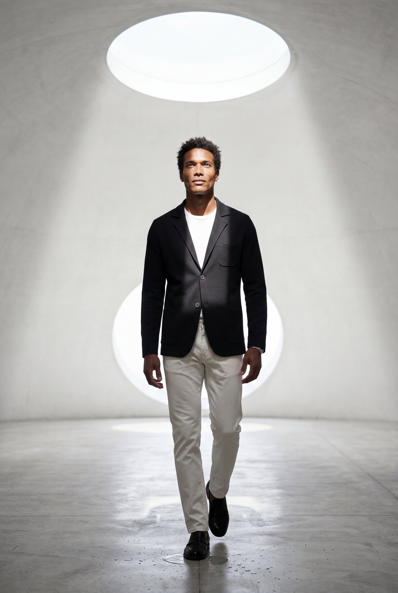 Black Lightweight Unstructured Slim Fit Casual Blazer - Photo 19