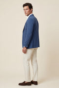 Blue Lightweight Unstructured Slim Fit Casual Blazer - Photo 4
