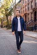 Men's Bomber Jacket Classic Fit in Blue — ugc street