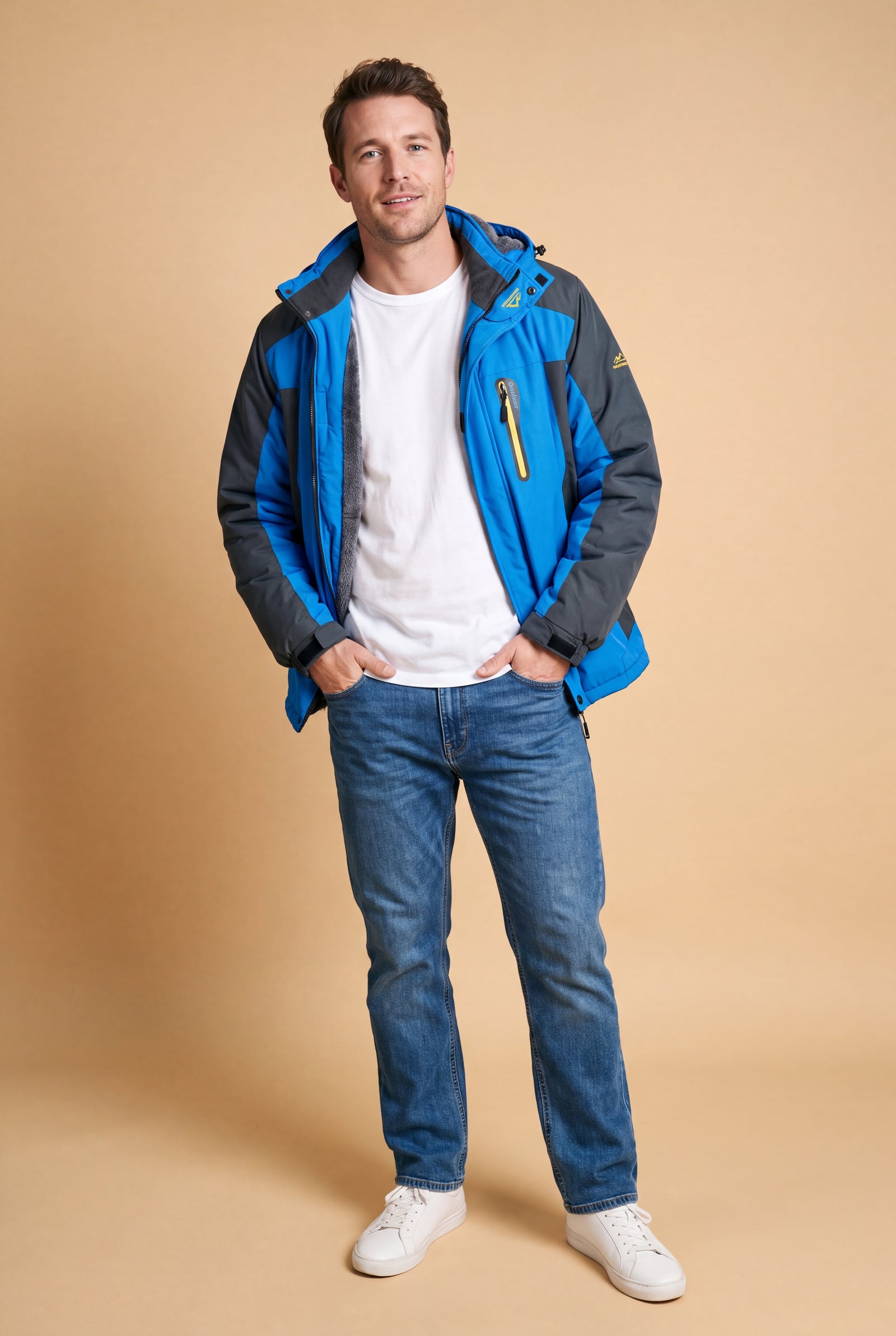 Men's Jacket Oversized Fleece in Blue — studio