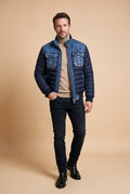 Men's Jacket Quilted Slim Fit in Blue — studio full